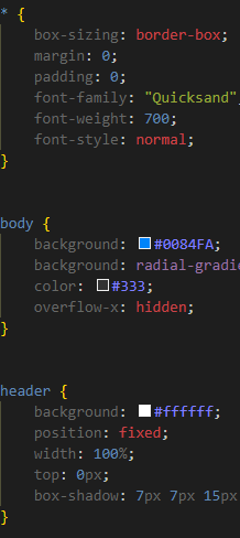 Image du code CSS