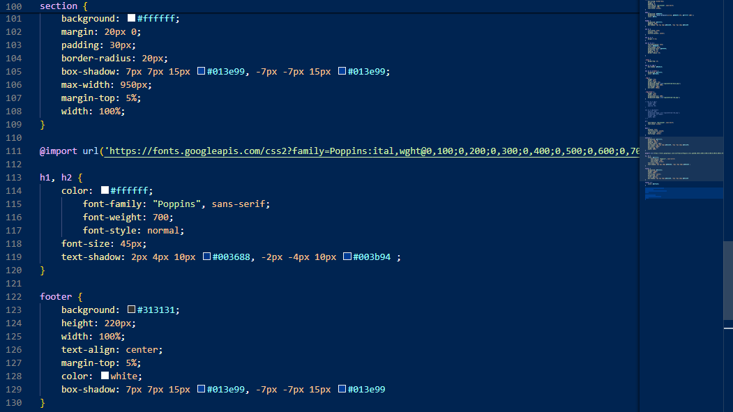 Image du code CSS
